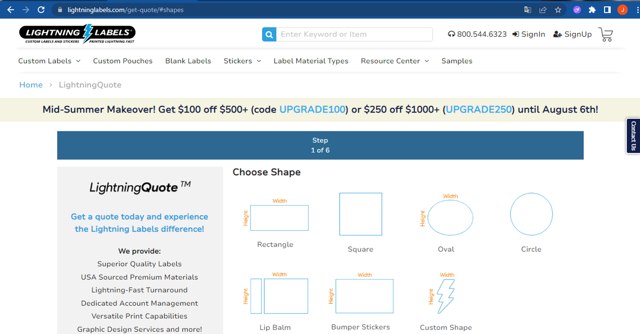 Lightning Labels checkout page showing Lightning Labels promo code box | Screenshot taken by SimplyCodes community member on Jul 30, 2025