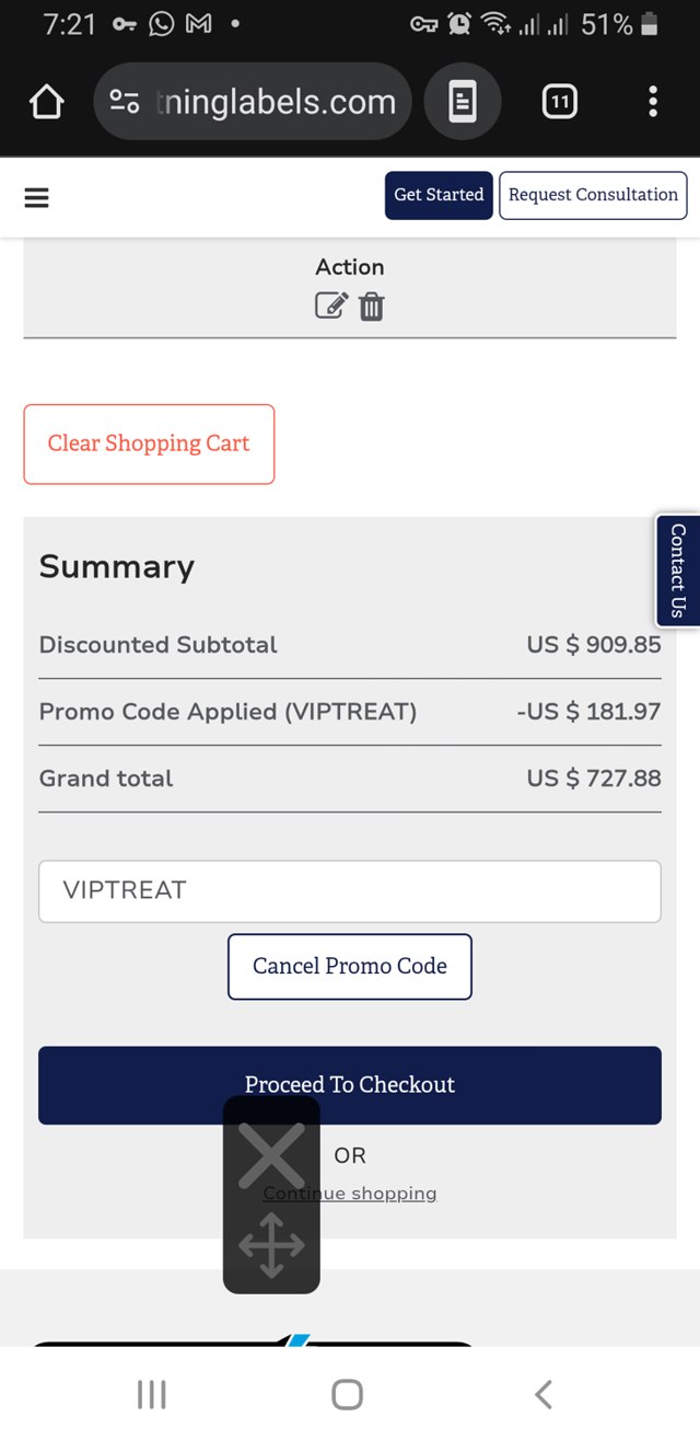 Lightning Labels checkout page showing Lightning Labels promo code box | Screenshot taken by SimplyCodes community member on Aug 19, 2025