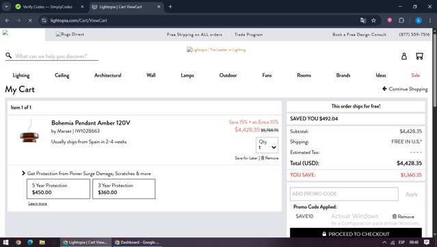 Lightopia checkout page showing Lightopia coupon code box | Screenshot taken by SimplyCodes community member on Sep 2, 2025