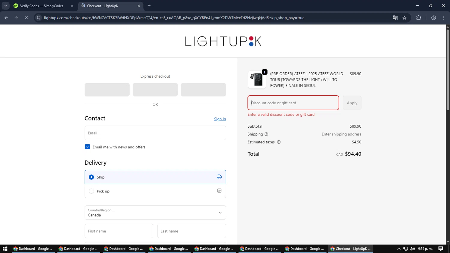 LightUpK discount code screenshot showing code snow15 applied at LightUpK checkout page. Uploaded by SimplyCodes community member SmartMaverick5327 on Jan 3, 2026