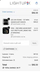 LightUpK coupon verification screenshot