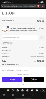 TAKE5 coupon verification screenshot