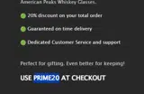 PRIME20 coupon verification screenshot