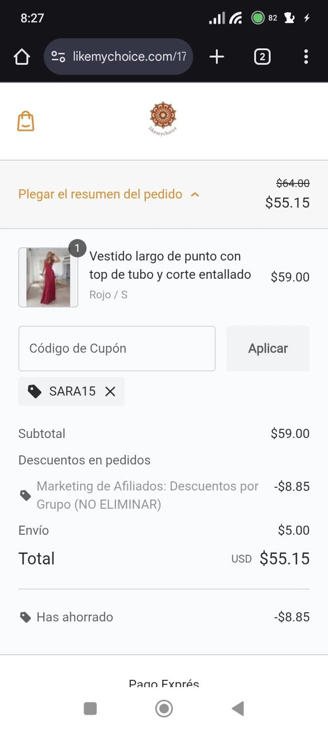 Like My Choice checkout page showing Like My Choice discount code box | Screenshot taken by SimplyCodes community member on Nov 11, 2025