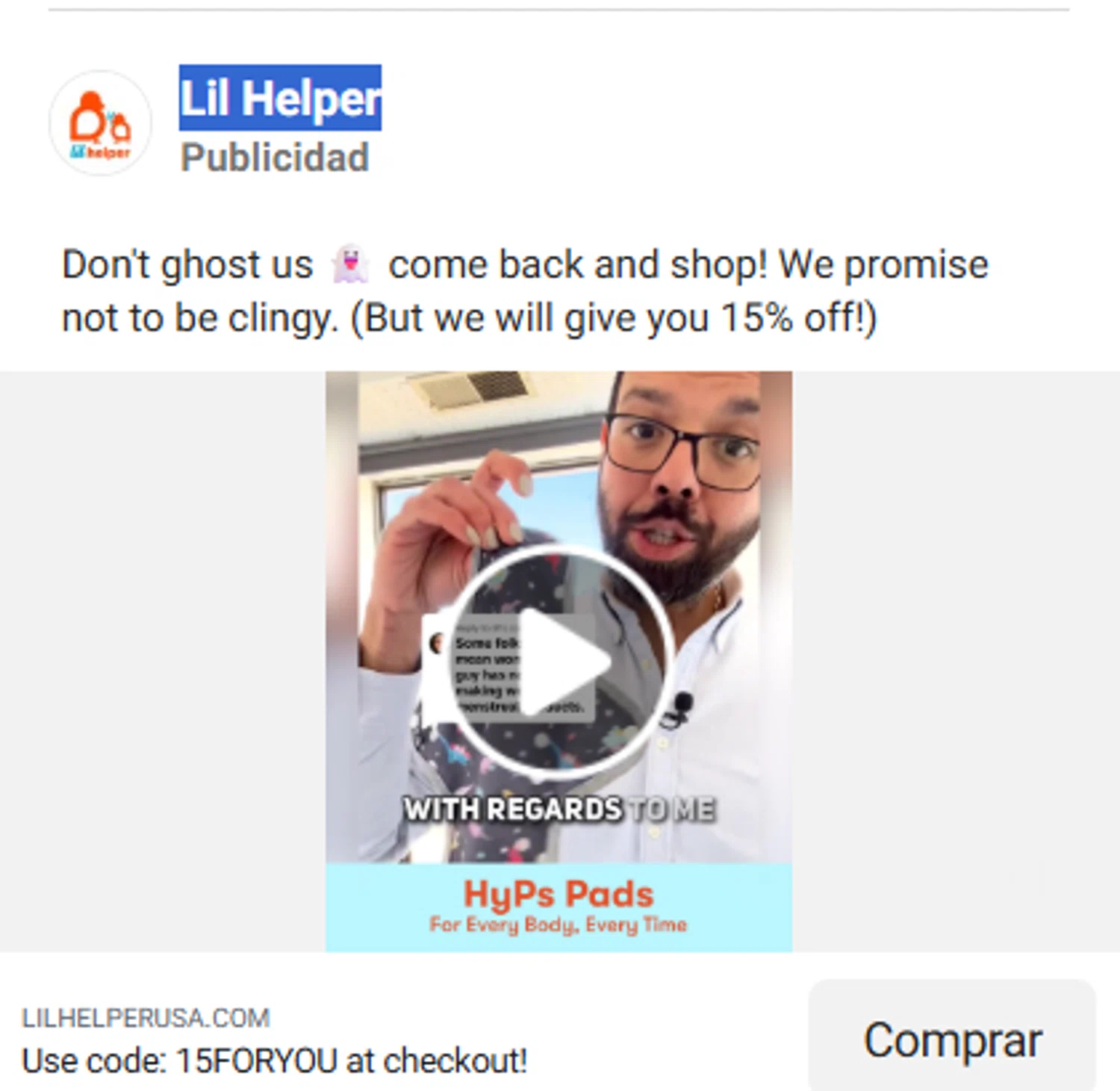 Lil Helper USA promo code screenshot showing code 15foryou applied at Lil Helper USA checkout page. Uploaded by SimplyCodes community member antonietarodriguez96 on Dec 17, 2025