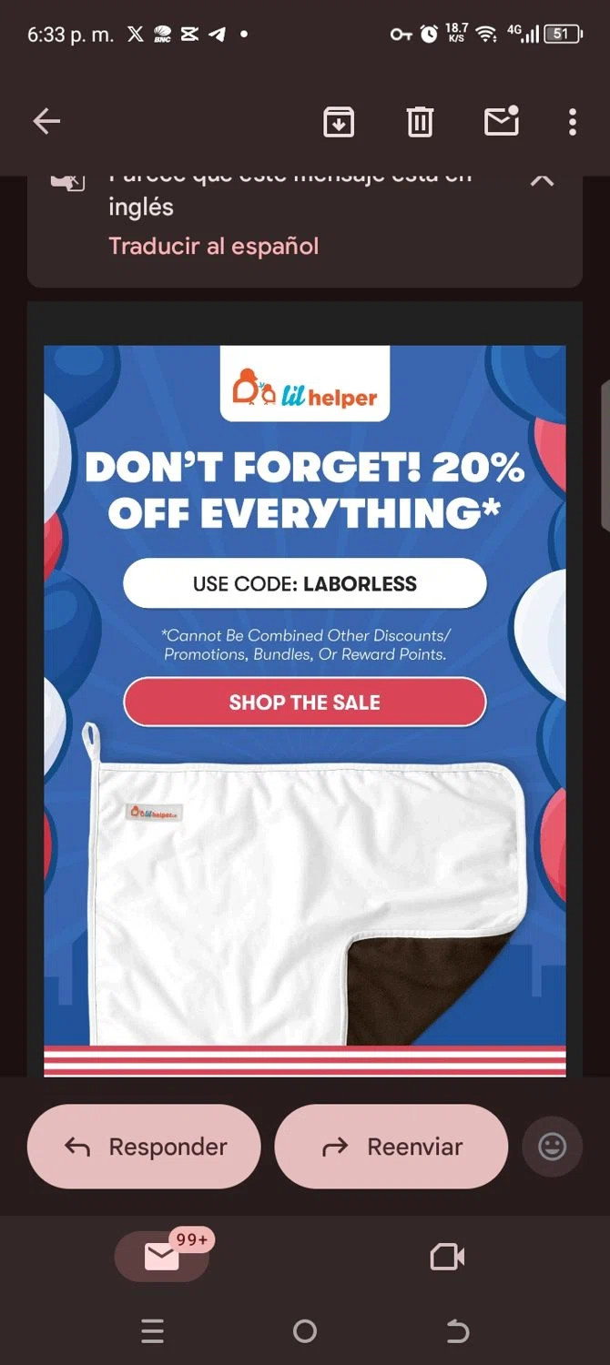Lil Helper USA promo code screenshot showing code Laborless applied at Lil Helper USA checkout page. Uploaded by SimplyCodes community member kellymoreno on Aug 30, 2025