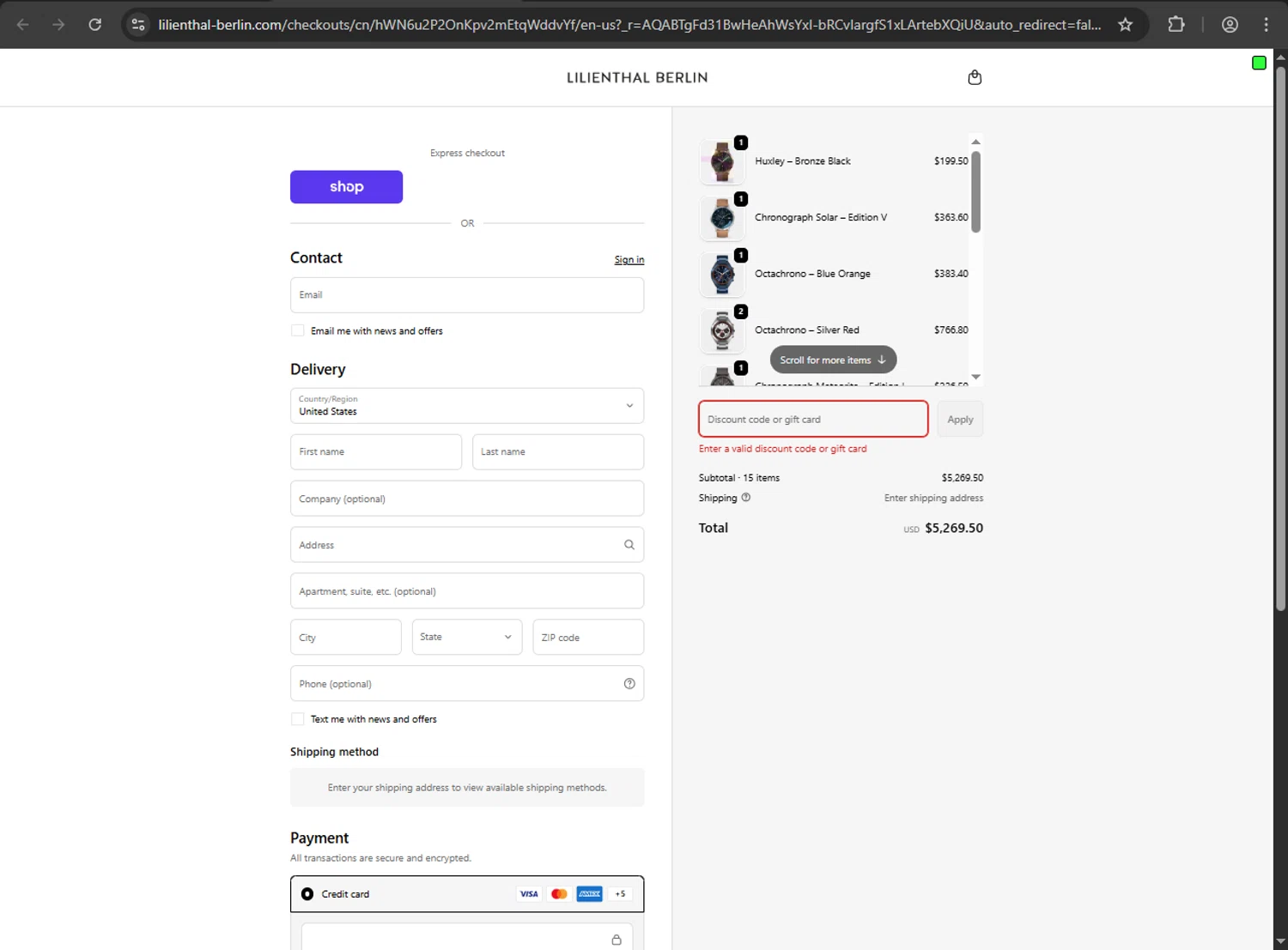 Lilienthal Berlin discount code screenshot showing code 20FROM300 applied at Lilienthal Berlin checkout page. Uploaded by SimplyCodes community member anthonyramirez1 on Dec 27, 2025