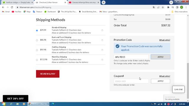 Lillian Vernon checkout page showing Lillian Vernon coupon code box | Screenshot taken by SimplyCodes community member on Jan 25, 2025