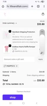 Lillie & Lilah coupon verification screenshot