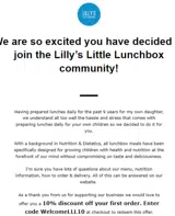 Lilly's Little Lunchbox coupon verification screenshot