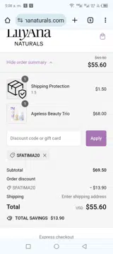 SFATIMA20 coupon verification screenshot