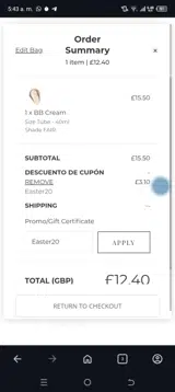 Lily Lolo coupon verification screenshot