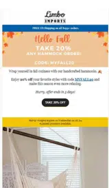 MYFALL20 coupon verification screenshot