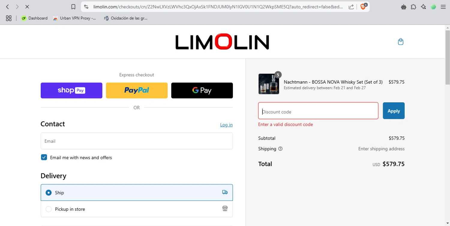 Limolin promo code screenshot showing code JAN25 applied at Limolin checkout page. Uploaded by SimplyCodes community member pitamalkovich on Feb 19, 2025
