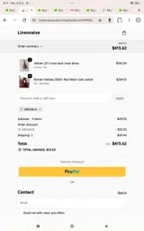 Linennaive coupon verification screenshot