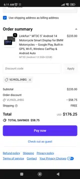 Linkifun Store coupon verification screenshot