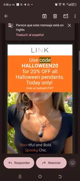 LINK Necklaces coupon verification screenshot