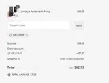 WELCOME coupon verification screenshot