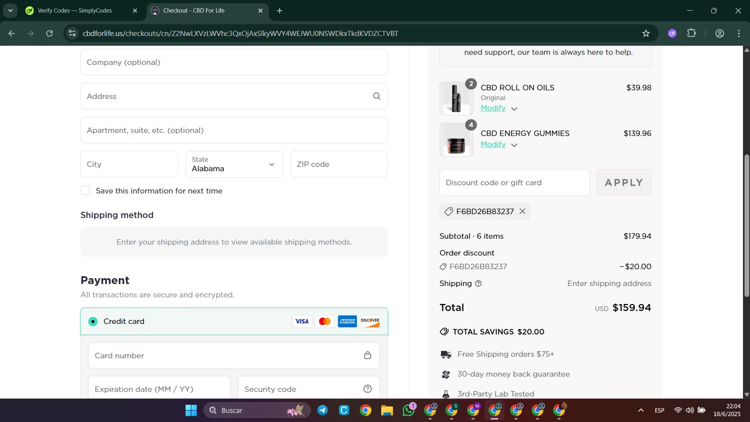 Linode promo code screenshot showing code 39a0c2f45a applied at Linode checkout page. Uploaded by SimplyCodes community member Puppet on Nov 26, 2025