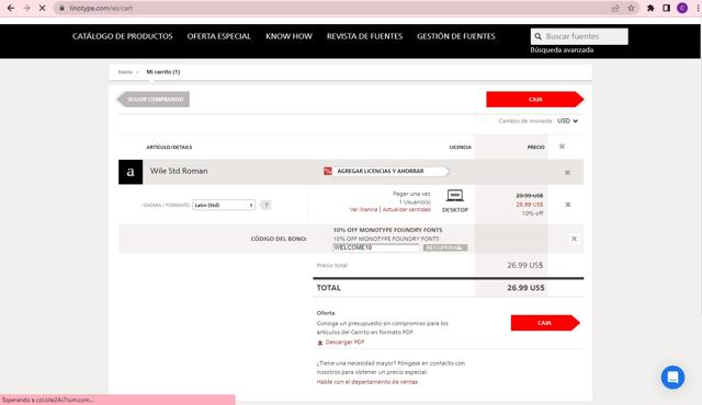 Linotype checkout page showing Linotype promo code box | Screenshot taken by SimplyCodes community member on Jun 12, 2023