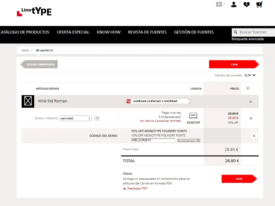 how to use Linotype coupons