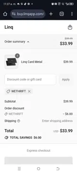 WETHRIFT coupon verification screenshot