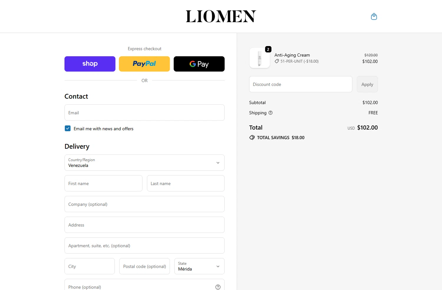Liomen promo code screenshot showing code 51-PER-UNIT applied at Liomen checkout page. Uploaded by SimplyCodes community member ivantorres on Sep 28, 2025