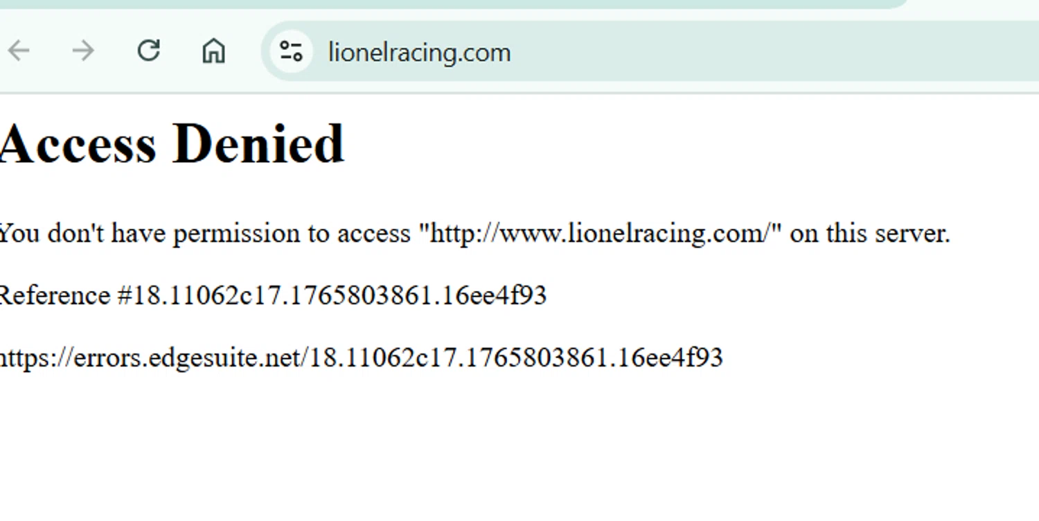 Lionel Racing promo code screenshot showing code JRFREEMEMBERSHIP applied at Lionel Racing checkout page. Uploaded by SimplyCodes community member TokenTiger7045 on Dec 15, 2025