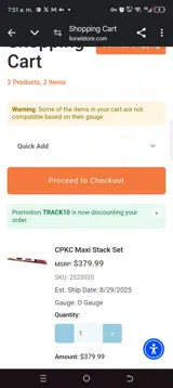 TRACK10 coupon verification screenshot