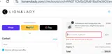 Lion & Lady coupon verification screenshot