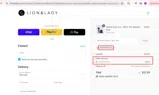 Lion & Lady coupon verification screenshot
