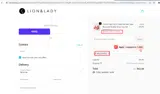 Lion & Lady coupon verification screenshot