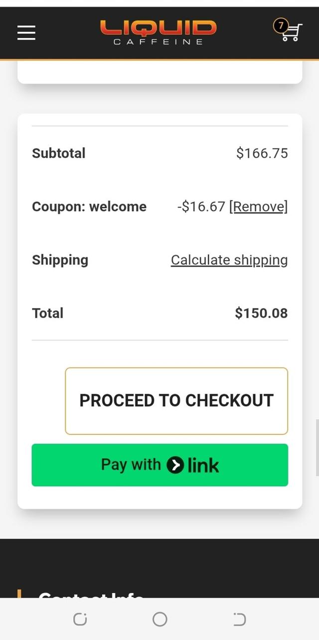 Liquid Caffeine checkout page showing Liquid Caffeine promo code box | Screenshot taken by SimplyCodes community member on Jun 13, 2025