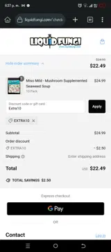 Extra10 coupon verification screenshot