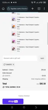 Liquitex coupon verification screenshot