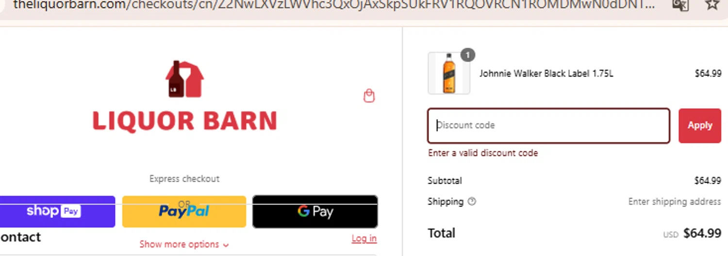 Liquor Barn promo code screenshot showing code Birthday5 applied at Liquor Barn checkout page. Uploaded by SimplyCodes community member BudgetLion5814 on Jan 29, 2025
