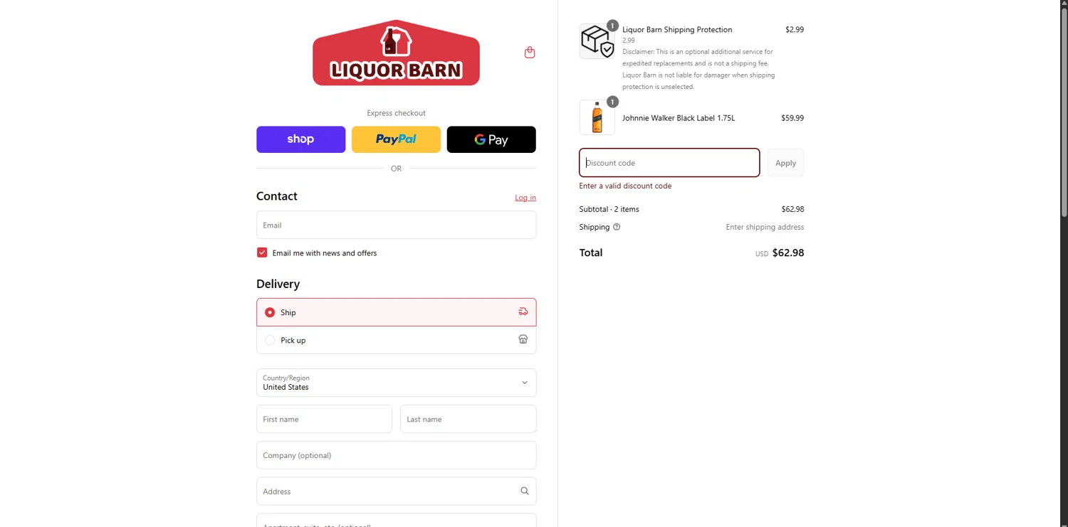 Liquor Barn promo code screenshot showing code LABOR25 applied at Liquor Barn checkout page. Uploaded by SimplyCodes community member GloriousCollector3551 on Sep 4, 2025