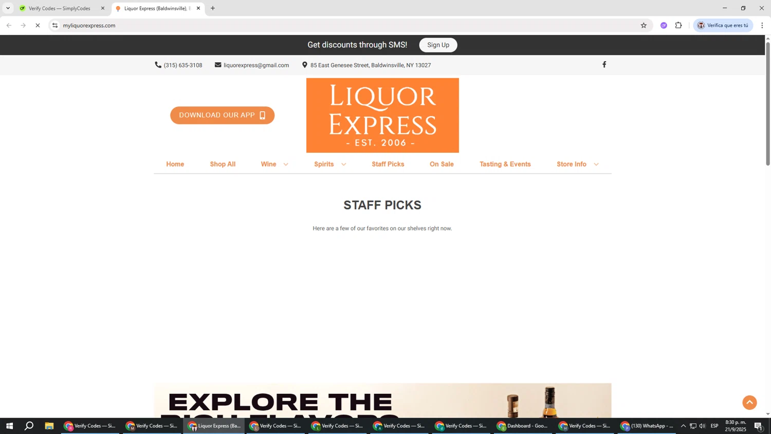 Liquor Express discount code screenshot showing code 10OFF50 applied at Liquor Express checkout page. Uploaded by SimplyCodes community member Salometta on Sep 22, 2025