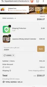 ADBW9 coupon verification screenshot