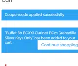 Lisa's Clarinet Shop coupon verification screenshot