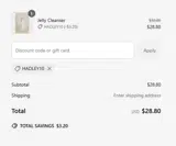 HADLEY10 coupon verification screenshot