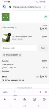 WELCOMELITA coupon verification screenshot
