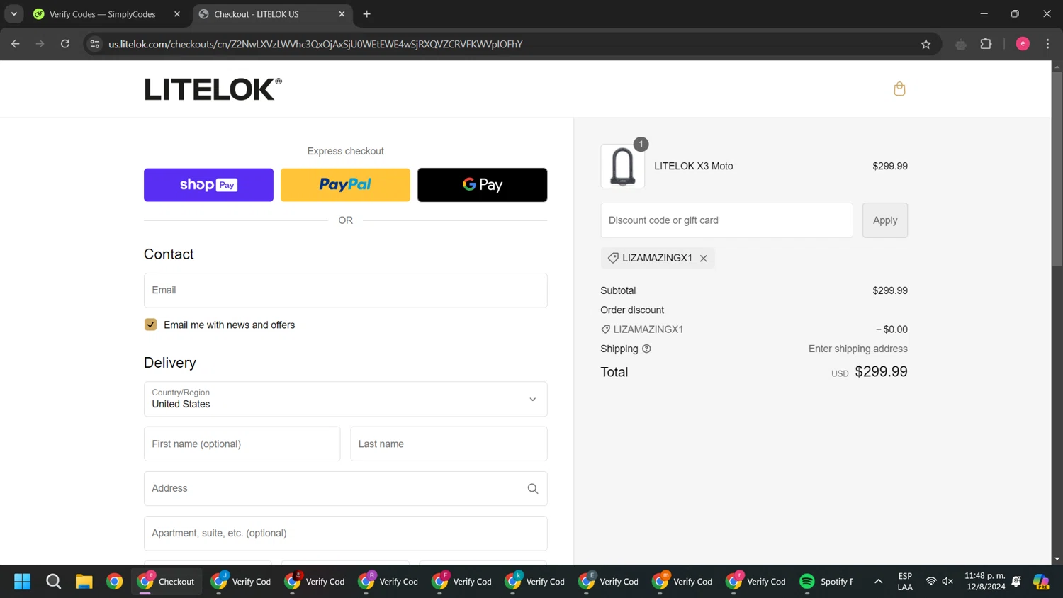 where to use Litelok promo code box