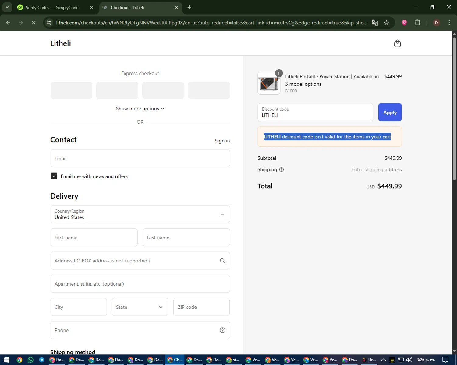 Litheli promo code screenshot showing code LITHELI applied at Litheli checkout page. Uploaded by SimplyCodes community member liltecca on Sep 12, 2025