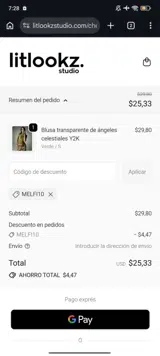 MELFI10 coupon verification screenshot