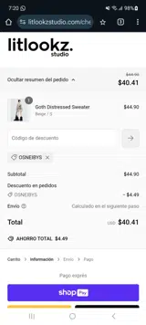 OSNEIBYS coupon verification screenshot