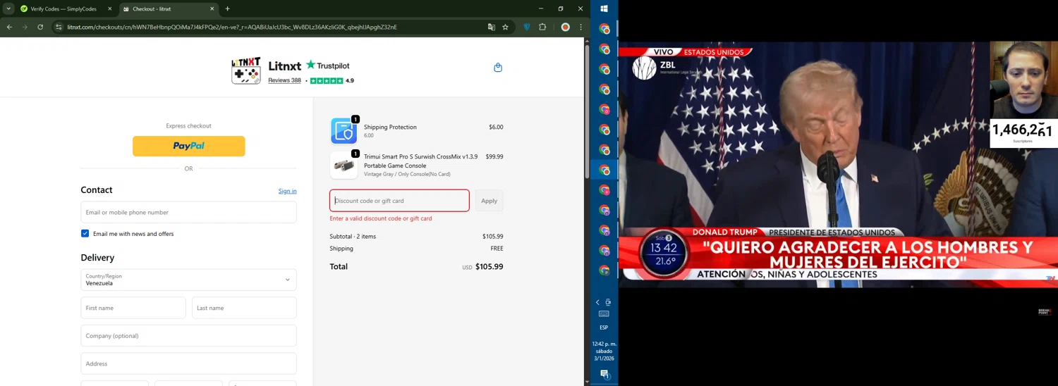 LITNXT promo code screenshot showing code Xmas15 applied at LITNXT checkout page. Uploaded by SimplyCodes community member DealTiger9869 on Jan 3, 2026