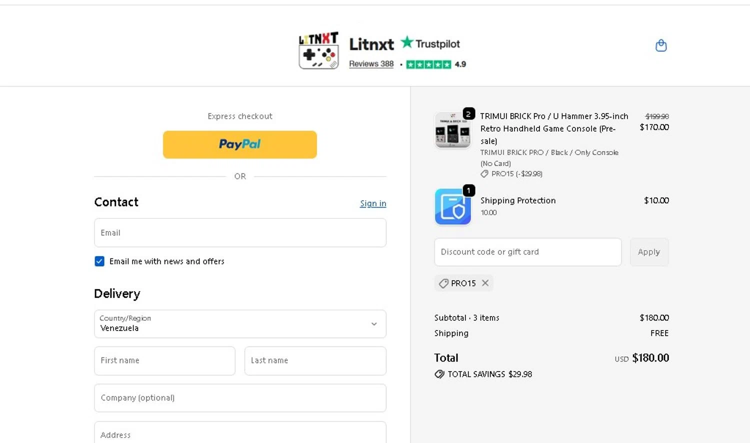 LITNXT promo code screenshot showing code PRO15 applied at LITNXT checkout page. Uploaded by SimplyCodes community member LAMINEJAMAL on Jun 13, 2026
