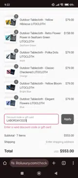 LABORDAY2025 coupon verification screenshot