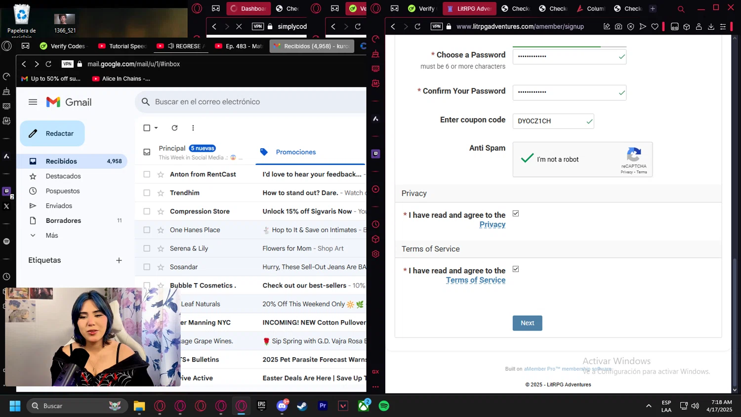 Litrpgadventures.com checkout page showing Litrpgadventures.com promo code box | Screenshot taken by SimplyCodes community member on Apr 17, 2025